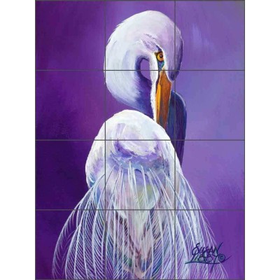 Ceramic Tile Mural Backsplash Libby Heron Wildlife Bird Lodge Art SLA010   361996697489